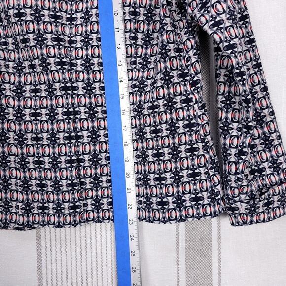 MDMS‎ M-Conzept Blazer Medium Navy Blue Geometric Pattern Office Twee Cute - Picture 11 of 12